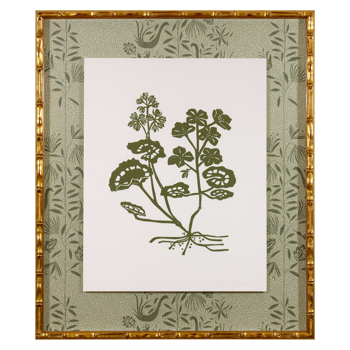 Botanical 053, Linocut {Green}– Katherine Stratton Miller