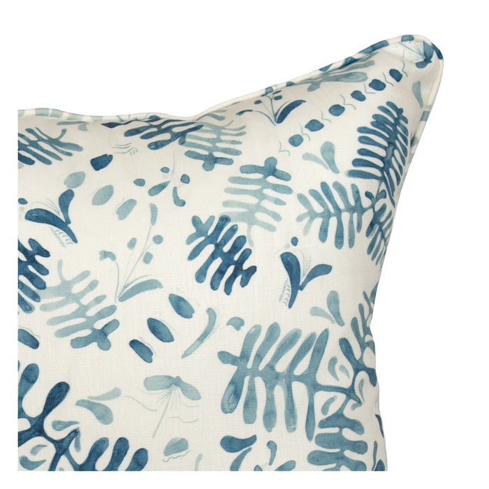 Italian Leaf Pillow, Prussian Blue