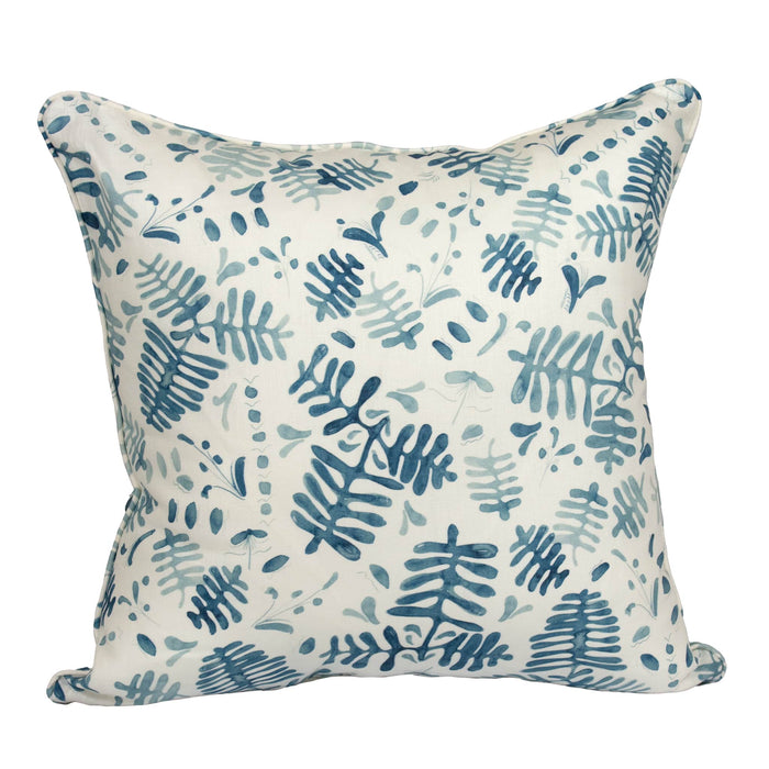 Italian Leaf Pillow, Prussian Blue