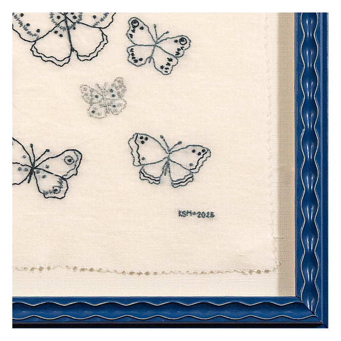 Hand-stitched Blue Butterflies