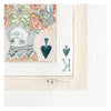 Detail of a watercolor painting of a King of Spades card, white linen mat and a dark wood frame with gold bead detail. 8" x 9" framed size. Ready to hang. 