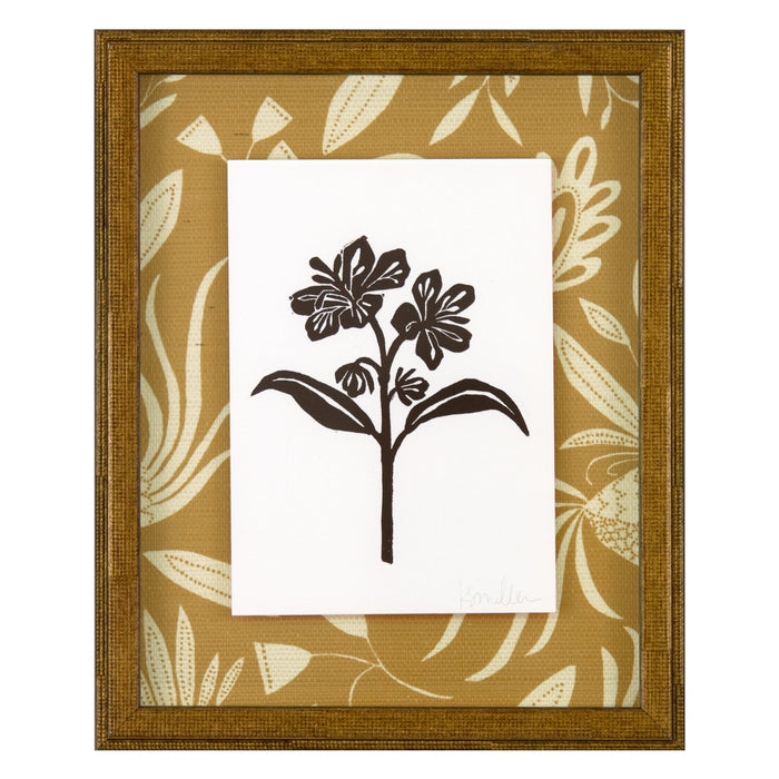 Peruvian Lily, Linocut {Brown}