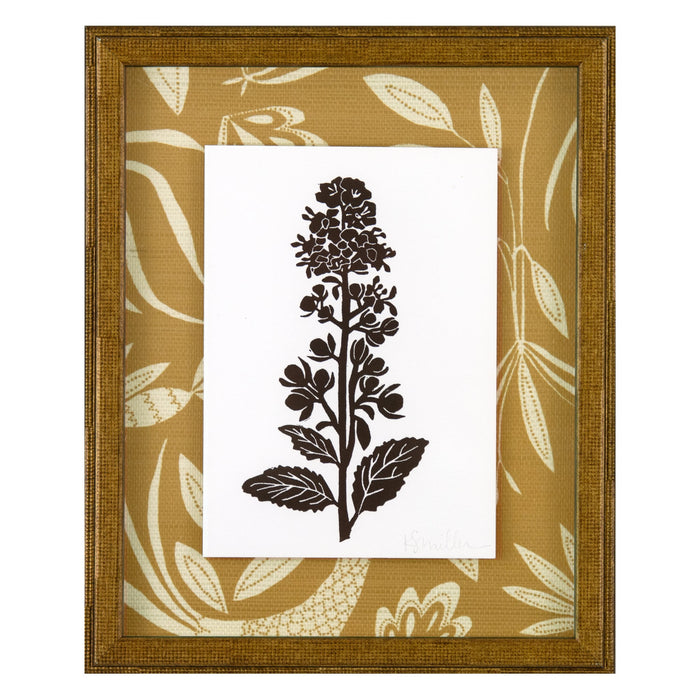 White Meadowsweet, Linocut {Brown}