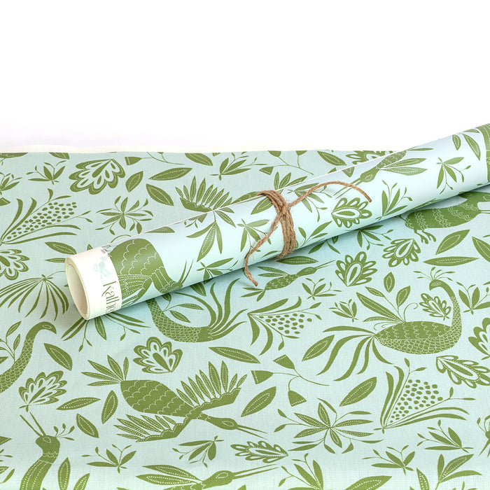 Garden Wallpaper in Bluebell and coordinating fabric