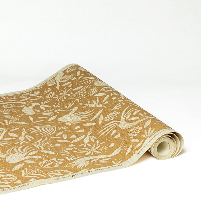 Garden Grasscloth Wallpaper in Camel by Katherine Stratton Miller