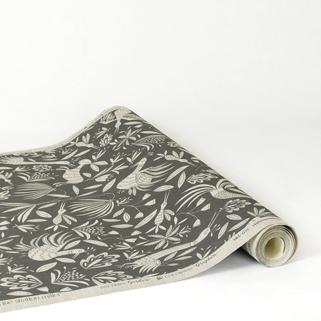 Garden Grasscloth Wallpaper in Graphite by Katherine Stratton Miller