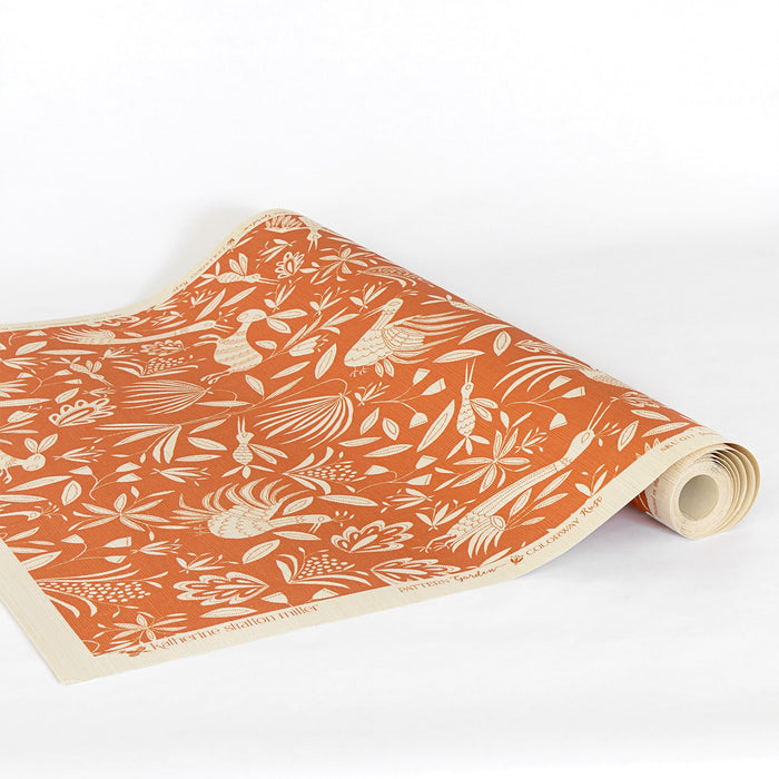 Garden Grasscloth Wallpaper in Rust by Katherine Stratton Miller