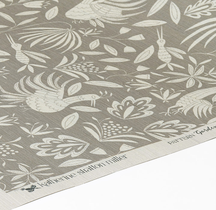 Detail of Garden Grasscloth Wallpaper in Smoke