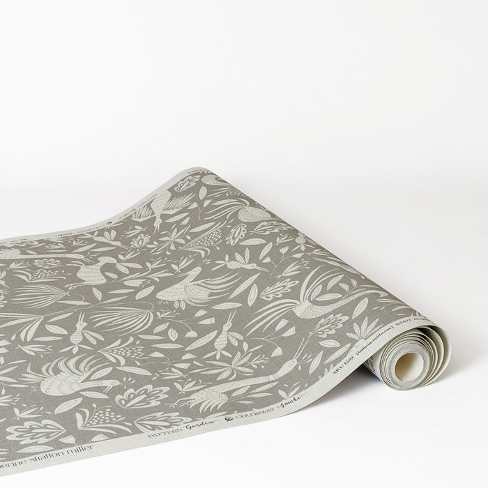 Garden Grasscloth Wallpaper in Smoke by Katherine Stratton Miller