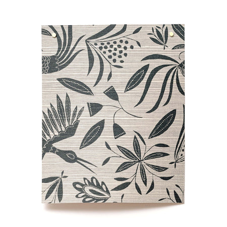 Garden Grasscloth Wallpaper in Stormy sample