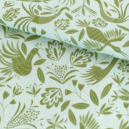 Garden Linen Fabric in Bluebell by Katherine Stratton Miller