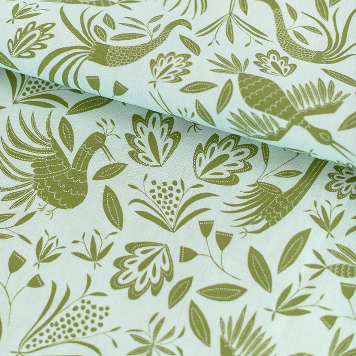 Garden Linen Fabric in Bluebell by Katherine Stratton Miller