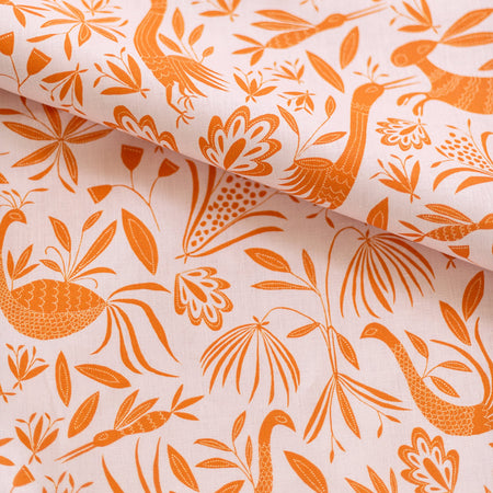 Garden Linen Fabric in Pink Sunshine by Katherine Stratton Miller