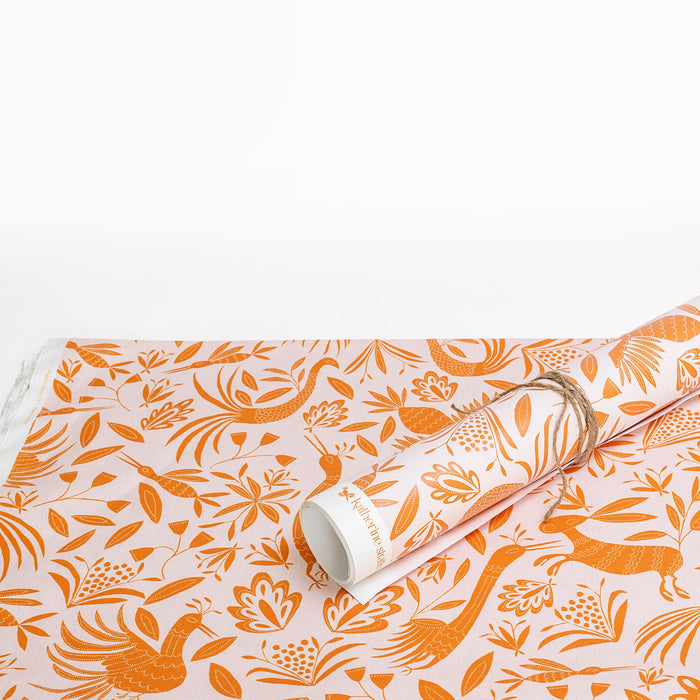 Garden Wallpaper in Pink Sunshine and coordinating fabric