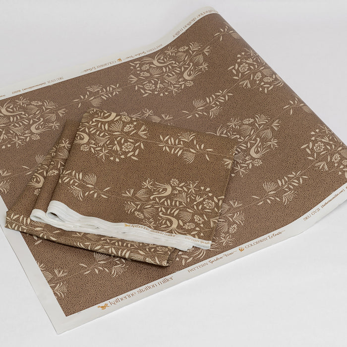Garden Vine Wallpaper in LeConte and coordinating fabric