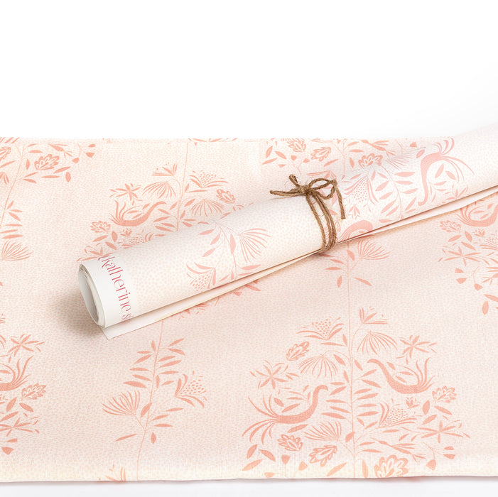 Garden Vine Wallpaper in Powder Pink and coordinating fabric