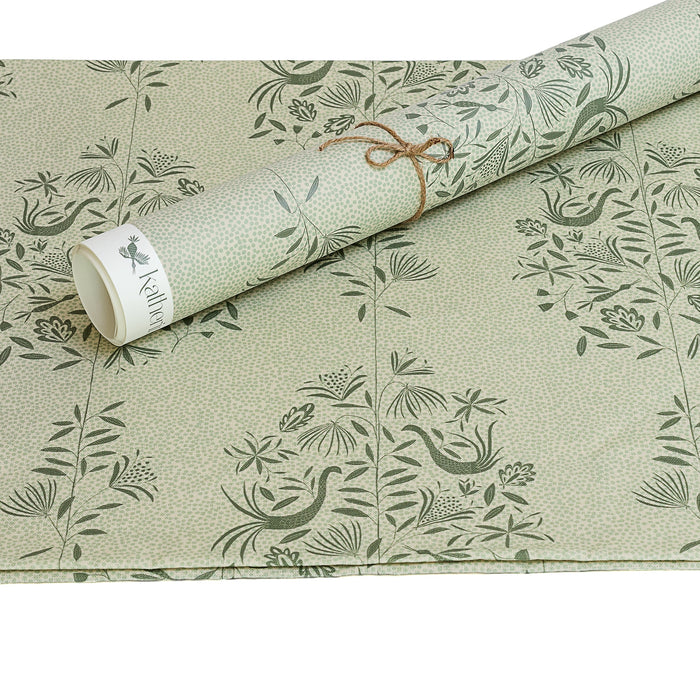 Garden Vine Wallpaper in Sage and coordinating fabric