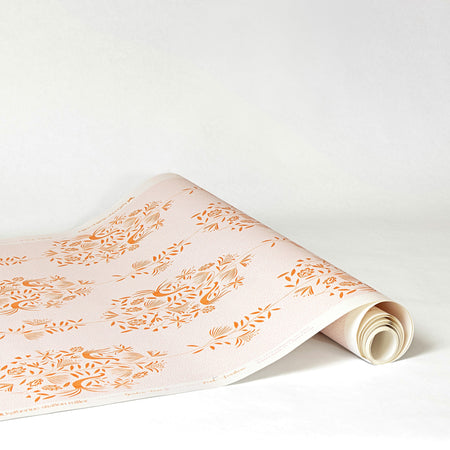 Garden Vine Wallpaper in Pink Sunshine by Katherine Stratton Miller