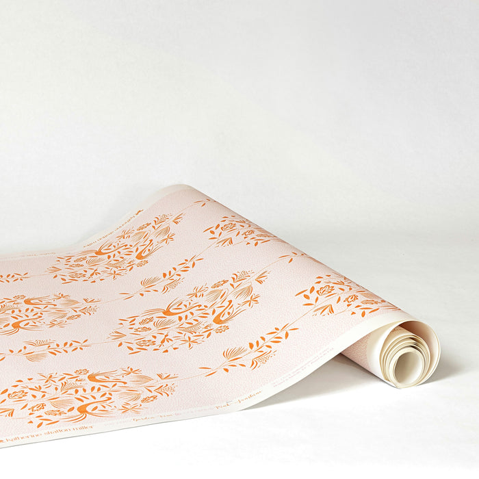 Garden Vine Wallpaper in Pink Sunshine by Katherine Stratton Miller