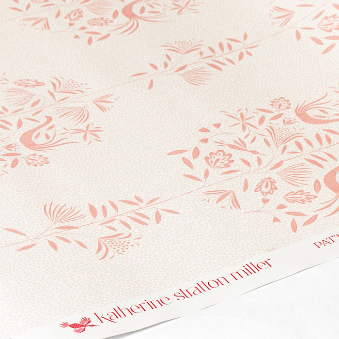 Detail of Garden Vine Wallpaper in Powder Pink