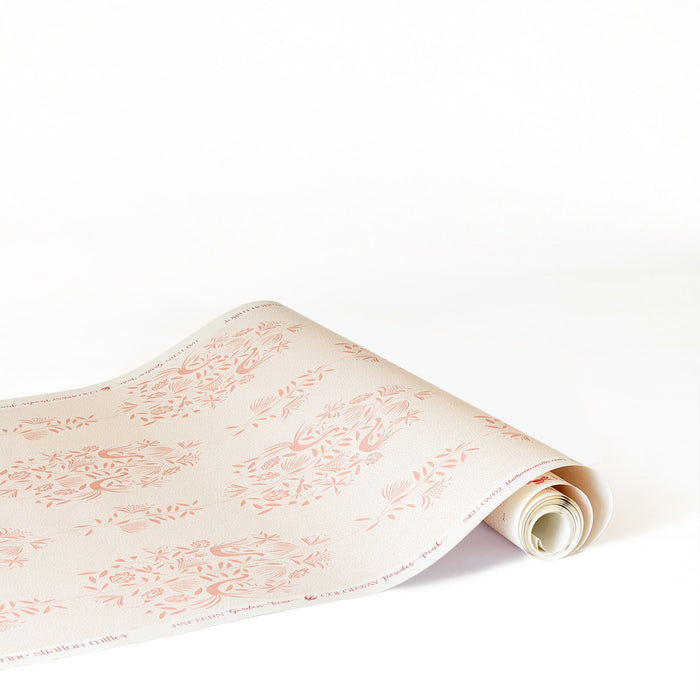 Garden Vine Wallpaper in Powder Pink by Katherine Stratton Miller