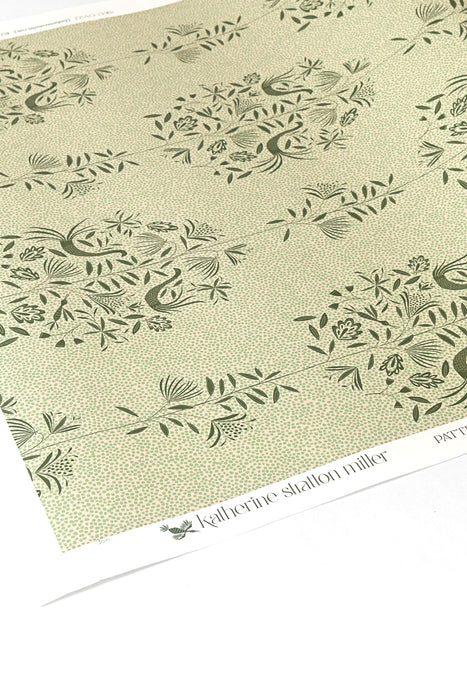 Detail of Garden Vine Wallpaper in Sage