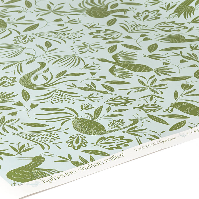 Detail of Garden Wallpaper in Bluebell