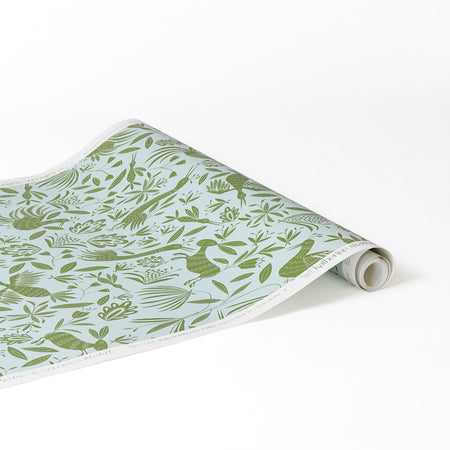 Garden Wallpaper in Bluebell by Katherine Stratton Miller