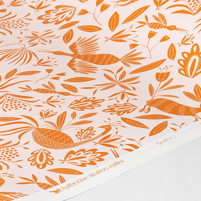 Detail of Garden Wallpaper in Pink Sunshine