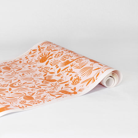 Garden Wallpaper in Pink Sunshine by Katherine Stratton Miller