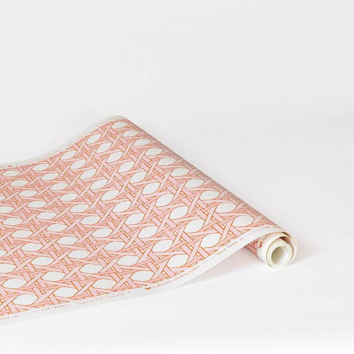 Grand Caning Wallpaper in Pink Sunshine by Katherine Stratton Miller