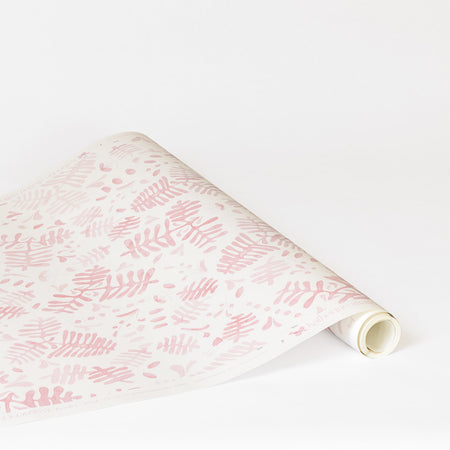 Italian Leaf Wallpaper in Powder Pink by Katherine Stratton Miller