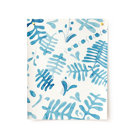 Italian Leaf Wallpaper in Prussian Blue sample