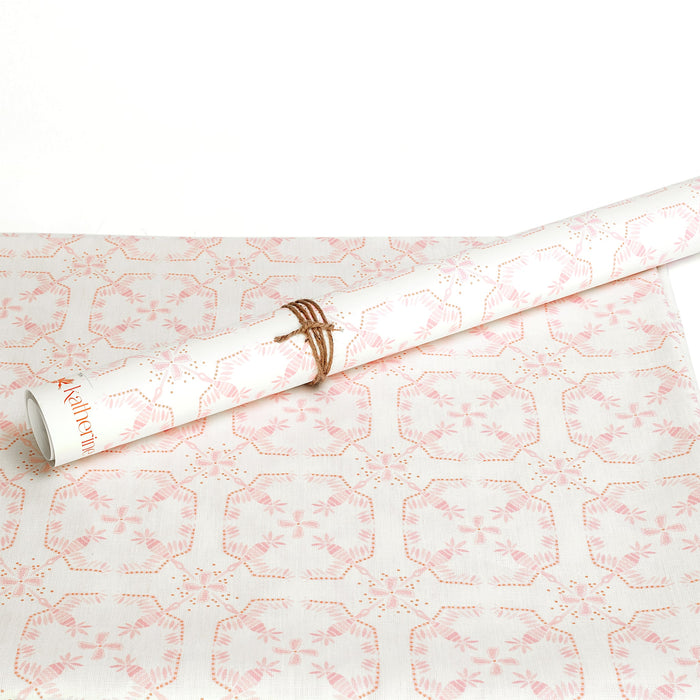 Morning Glory Wallpaper in Pink Sunshine and coordinating fabric