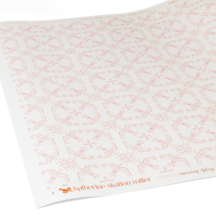 Detail of Morning Glory Wallpaper in Pink Sunshine