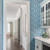 Ocean Seaweed wallpaper in Oxford featured in a butler's pantry with white cabinetry