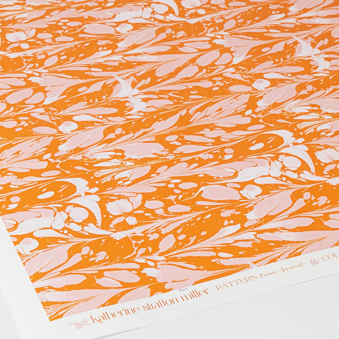 Detail of Ocean Seaweed Wallpaper in Pink Sunshine