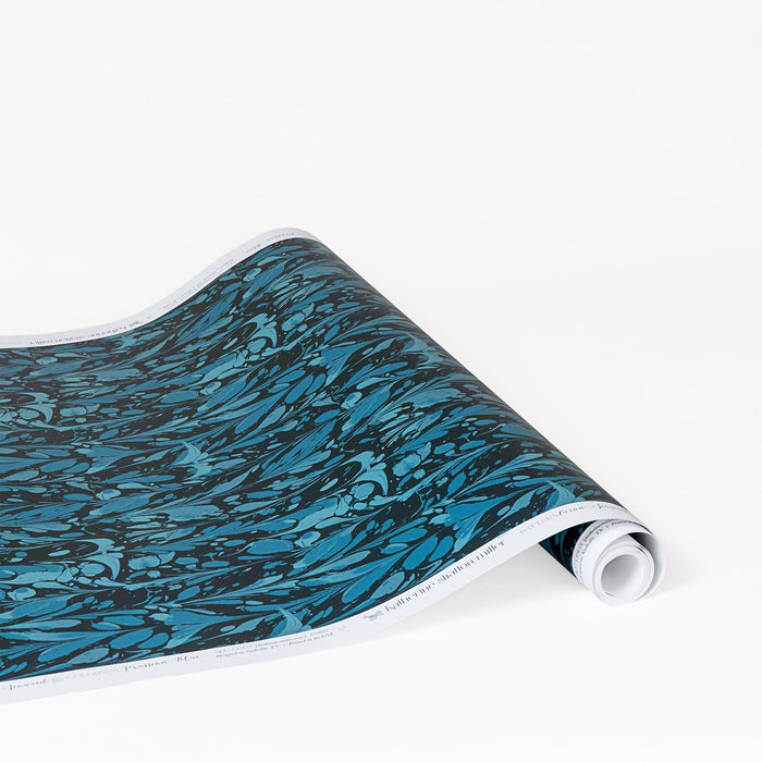 Ocean Seaweed Wallpaper in Prussian Blue by Katherine Stratton Miller